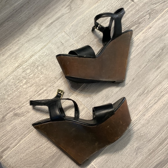 Vintage bamboo platform wedge heels 5.5 preowned - Picture 2 of 12
